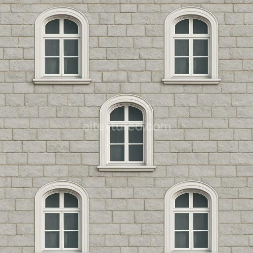 AI-Generated Seamless PBR Texture — european style window in white upper part rounded