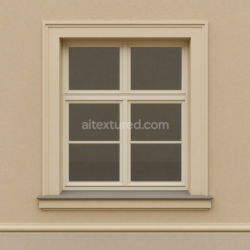 AI-Generated Seamless PBR Texture — a texture of one neoclassical ground floor window from a 19th-century Potsdam townh…