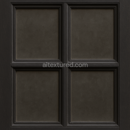AI-Generated Seamless PBR Texture — create a wooden window like in paris in light black partitioned in four parts. the…