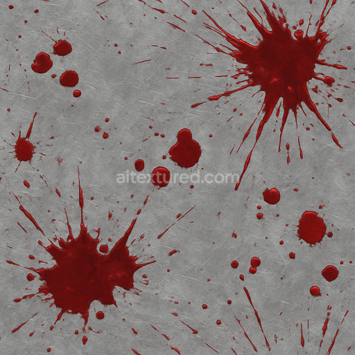 AI-Generated Seamless PBR Texture — grey shaved metal with blood sharp splatters like a butcher knife
