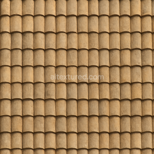AI-Generated Seamless PBR Texture — Seamless roof texture for a small triangular-roofed shop warm beige as the main co…