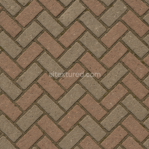 AI-Generated Seamless PBR Texture — sidewalk bricks from czech republic