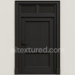 Generated seamless i need a narrow wooden storefront door without shadows in light black. The upper part should be partitioned in two parts texture 1024x1024 PBR
