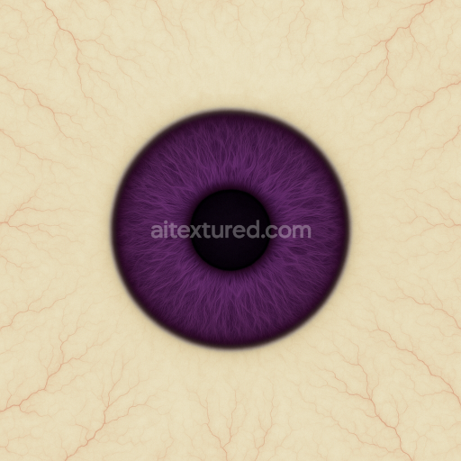 AI-Generated Seamless PBR Texture — Flat 2D human eye texture for 3D model front view small violet pupil black anato…