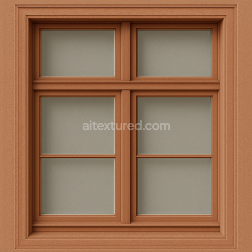 AI-Generated Seamless PBR Texture — a texture of a historic double-sash wooden window from classical architecture in Po…