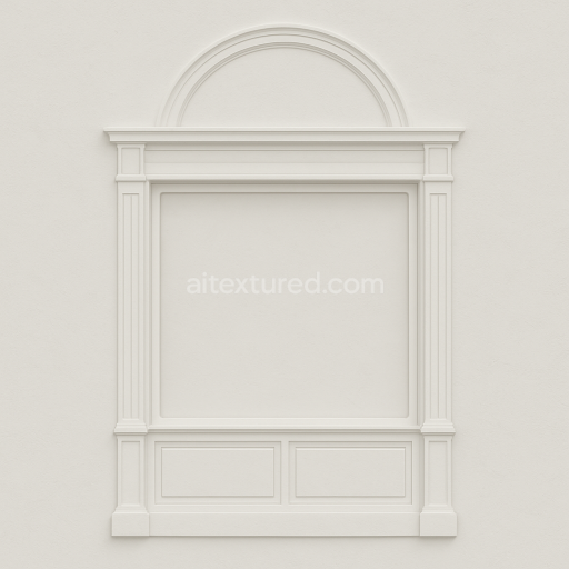 AI-Generated Seamless PBR Texture — a simple narrow storefront window without shadows in dark white in the style of par…