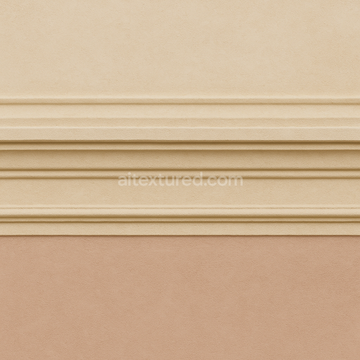 AI-Generated Seamless PBR Texture — Seamless, front-facing texture of a baroque or neoclassical façade cornice, designe…