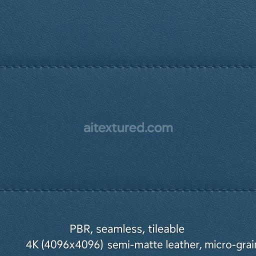 AI-Generated Seamless PBR Texture — &quot;Create a seamless PBR material representing the blue synthetic leather used on Ind…