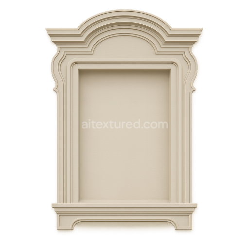 AI-Generated Seamless PBR Texture — Seamless, perfectly front-facing texture of a baroque-style window surround without…