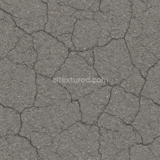 AI-Generated Seamless PBR Texture — classic gray asphalt texture typicaly from czech roads with cracks