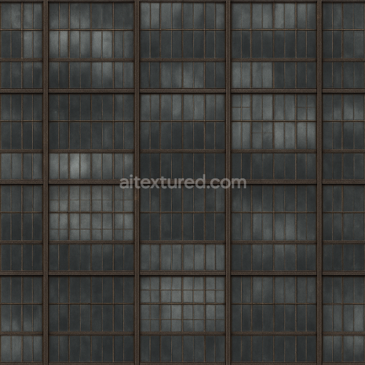 AI-Generated Seamless PBR Texture — Industriehallen fenster