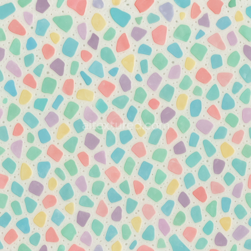 AI-Generated Seamless PBR Texture — make a plastic recycled terrazzo surface with the primary base colour of a white/eg…