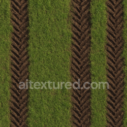 seamless AI-Generated Seamless PBR Texture — grass with dirt marks from big tractor texture 8k free download PBR