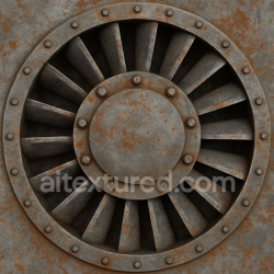 Generated seamless texture factory d'une grosse turbine avec des trace de rouilles texture 1024x1024 PBR