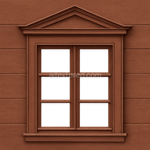 AI-Generated Seamless PBR Texture — Seamless, ultra-realistic texture of a traditional wooden dormer window with six gl…