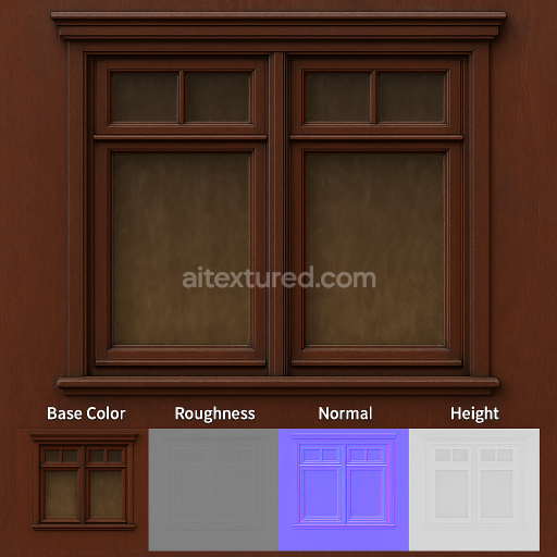 AI-Generated Seamless PBR Texture — A seamless, high-resolution PBR texture (4096×4096 px) of a historic European woode…