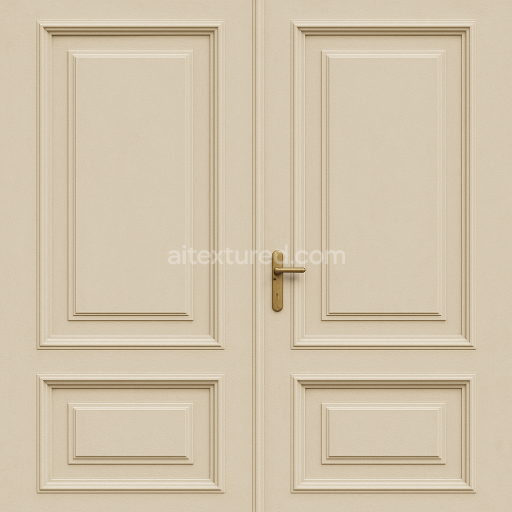 AI-Generated Seamless PBR Texture — ultra-realistic texture of a classic double-leaf wooden entrance door from a 19th-c…