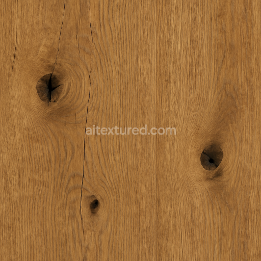 Preview — AI-Generated Seamless PBR Texture — eine eiche Diele rustikal mit 3 Astlöschern , orginal. ultra realistisch wie ein Sc…