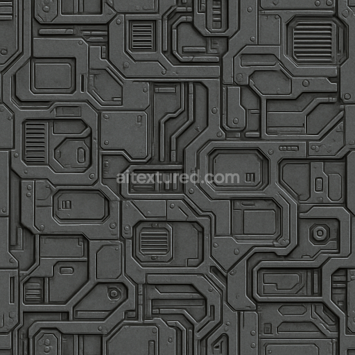 AI-Generated Seamless PBR Texture — procedural metallic sci fi wall