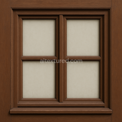 AI-Generated Seamless PBR Texture — create image texture Front view of a traditional European wooden window designed to…