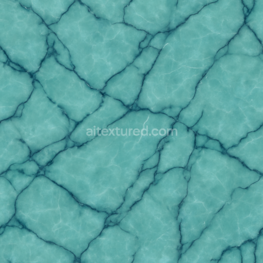 AI-Generated Seamless PBR Texture — Seamless turquoise marble texture with dark blue veins, polished surface, realistic…