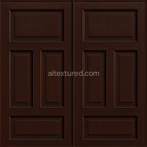AI-Generated Seamless PBR Texture — Seamless, tileable PBR texture of a traditional double-leaf wooden gate in a darker…
