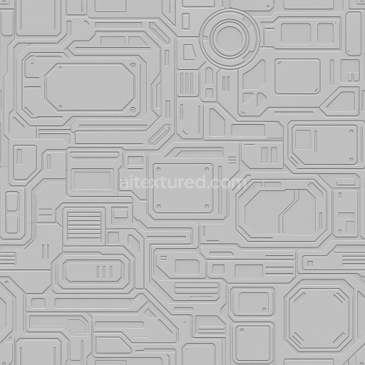AI-Generated Seamless PBR Texture — seamless sifi panel by height map
