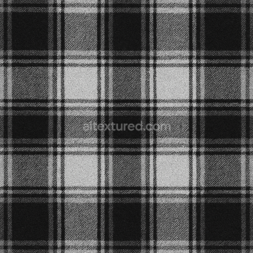 AI-Generated Seamless PBR Texture — classic shadow plaid pattern fabric black and white Seamless tileable realistic s…