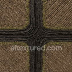 Generated seamless roads farm black mud track texture 1024x1024 PBR