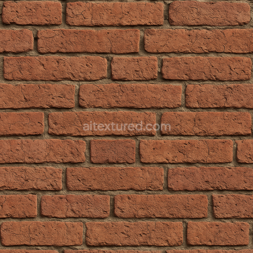 Preview — AI-Generated Seamless PBR Texture — seamless PBR texture of an old red brick wall, with bricks stacked in horizontal ro…