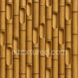 Generated seamless A Seamless decorative wall with bamboo wood, inside the bamboo, means the bamboo is cut in half, texture 1024x1024 PBR