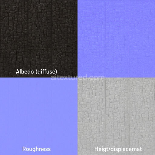 AI-Generated Seamless PBR Texture — &quot;Ultra-detailed PBR texture of charred wooden planks (Shou Sugi Ban) for architectu…