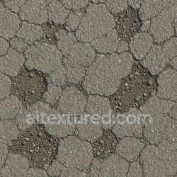 seamless AI-Generated Seamless PBR Texture — Broken gray asphalt with holes and small stones texture 8k free download PBR