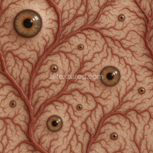 AI-Generated Seamless PBR Texture — eye with large and small veins bulging on it