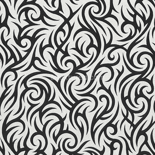 AI-Generated Seamless PBR Texture — &quot;tribal tattoo design, black lines, transparent background, high detail, PNG, seaml…