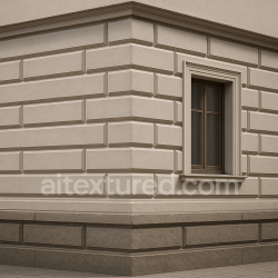seamless AI-Generated Seamless PBR Texture — Highly detailed corner view of a baroque or early neoclassical building façade, sho… texture 8k free download PBR