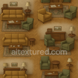 Generated seamless Seamless living room 40's texture 1024x1024 PBR