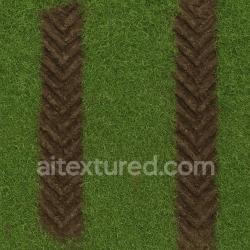 seamless AI-Generated Seamless PBR Texture — grass with two dirt marks from big tractor texture 8k free download PBR