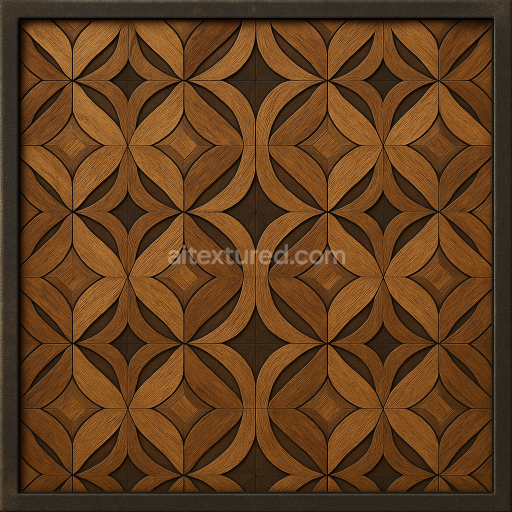 AI-Generated Seamless PBR Texture — seamless wooden decorative panel By metal frame.