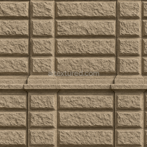 AI-Generated Seamless PBR Texture — Seamless tileable stone facade texture inspired by 19th-century historicist archit…