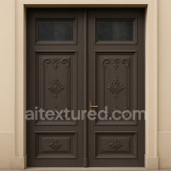 seamless AI-Generated Seamless PBR Texture — Front view of a large, double-leaf wooden entrance door in classic European city ar… texture 8k free download PBR