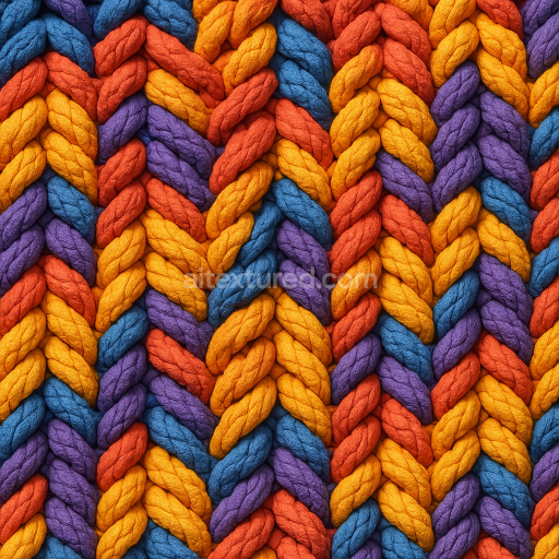 AI-Generated Seamless PBR Texture — La textura que se ve es como tejido grueso hecho con tiras anchas de estambre o tel…