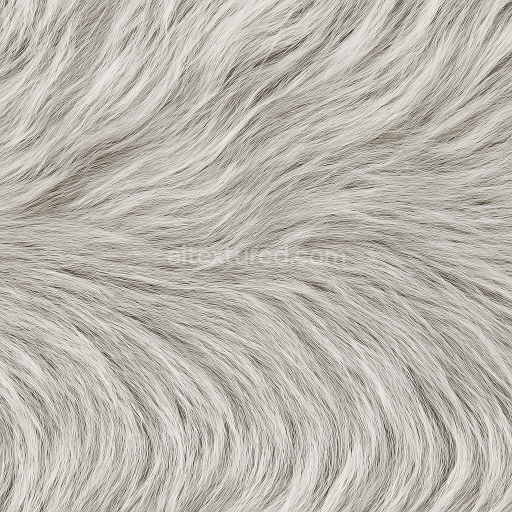 AI-Generated Seamless PBR Texture — bushy-nearly-straight-whitegray-foxtail-hair-ultrahd 32-bit RGBA