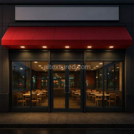 AI-Generated Seamless PBR Texture — “Gere uma imagem PNG 4K realista (4096x4096) mostrando a fachada de um restaurante…