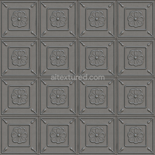 AI-Generated Seamless PBR Texture — Seamless texture of metal ceiling tiles, in gray with a slight difference in color…