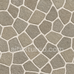 Generated seamless mosaic stone in white grout” or “Greek stone pattern - White grout / lines (the irregular network) - Concrete or stone pieces inside each cell (flat, slightly rough) texture 1024x1024 PBR