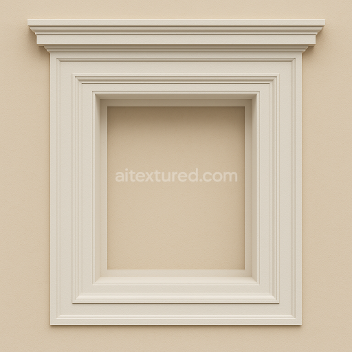 AI-Generated Seamless PBR Texture — Seamless, perfectly front-facing texture of a neoclassical window surround, forming…