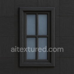 Generated seamless i need a european style wooden window in light black partitioned in four parts. Its 8 cm wide and 13. high texture 1024x1024 PBR