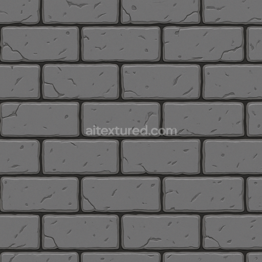 AI-Generated Seamless PBR Texture — peut tu me faire un mur de brique grise en still catoon
