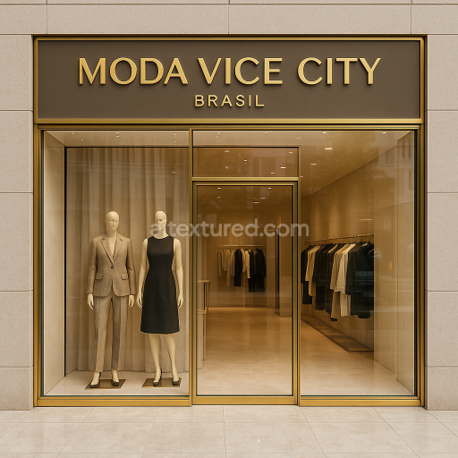 AI-Generated Seamless PBR Texture — “Gere uma imagem PNG realista (1024x1024) mostrando a fachada de uma loja de luxo f…
